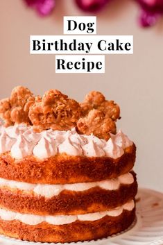 a dog birthday cake recipe on a plate