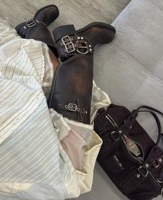 Brown Biker Boots, Biker Boots Outfit, Fashion Archive, Shoe Inspo, Biker Boots, Dream Shoes, Feminine Energy