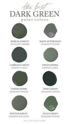 the different shades of green paint