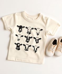 Western Shirt, Cute Farm Cow Shirt, Family Matching Shirt Only original Bella Canvas quality Thank you ♥PRODUCTION TIME: 1-5 days (usually 2-3 days) ♥SHIPPING TIME: 2-5 days (usually 3 days) ♥PRODUCT DESCRIPTION: Bella Canvas Unisex T-shirt Super soft cotton and excellent quality print makes. 100% Soft cotton (fiber content may vary for different colors) Light fabric (4.2 oz/yd² (142 g/m Runs true to size Our Relaxed Fit Tee (Bella + Canvas style 3001) is a unisex style that runs a touch small f