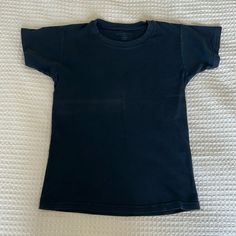 Never Worn! Soft Basic Tee Blue Pre-shrunk T-shirt For Everyday, Blue Crew Neck Short Sleeve Top For Everyday, Navy Crew Neck Graphic Tee, Navy Fitted Crew Neck T-shirt, Navy Fitted Short Sleeve T-shirt, Blue Relaxed Fit Short Sleeve Top For Everyday, Navy Fitted Casual T-shirt, Fitted Navy Casual T-shirt, Navy Fitted Crew Neck Top