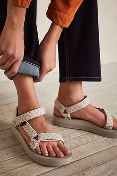 Designed for ultimate comfort, this much-loved sandal by Teva features simple fabric straps.* Hook-and-loop closures* Rubber sole Teva Midform Sandals, Tevas Sandals, Teva Sandals Outfit, Teva Style, Teva Sandal, Teva Midform, Simple Fabric, Hot Mommy, Teva Sandals