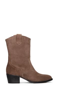 Built on a flexible rubber sole, this Western-inspired suede boot makes style effortless with its walkable block heel and quick side-zip closure. 2" heel Side zip closure Leather upper/synthetic lining/rubber sole Imported Suede Heeled Boots With Stacked Heel Medium Width, Suede Heeled Boots With Stacked Heel, Casual Suede Heeled Boots With Suede Lining, Casual Heeled Boots With Suede Lining, Suede Boots With Reinforced Heel And Medium Width, Suede Ankle Boots With Suede Lining, Fall Suede Mid-calf Boots With Leather Sole, Casual Boots With Suede Lining And Block Heel, Fall Mid-calf Suede Boots With Leather Sole