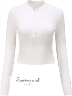 Sun-Imperial Material Composition:knitting Material:Polyester Technics:Flat Knitted Sleeve Length(cm):Full Pattern Type:Solid Closure Type:None Collar:V-Neck Item Type:Pullovers Sleeve Style:REGULAR Style:High Street Decoration:NONE Clothing Length:Short sun-imperialOther Sleeve Length:long sleeve Pop elements / Technology:zipper See size chart : https://sun-imperial.com/pages/size-chartSizing advice :Most items run small ( discluding swimsuits and shoes) - If you are not sure which size will wo Trendy White Tops With Zipper Closure, Trendy White Top With Zipper Closure, White Zipper Closure Sweater For Spring, White Zipper Sweater For Spring, Trendy White Half-zip Top, White Half-zip Sweater With Zipper Closure, White Half-zip Sweater, White Half-zip Winter Top, Street Decoration