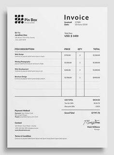 an invoice is shown on top of a piece of paper with the words invo