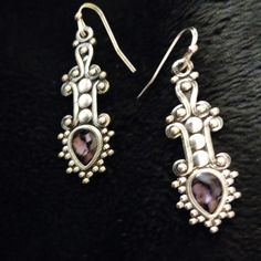 Vintage Looks So Amethyst Earrings Absolutely Beautiful Approximately 1 Inch-Long 1/4 Inch Wide Any Questions Please Ask Before Purchasing Bundle Likes For A Great Deal Silver Teardrop Amethyst Jewelry, Ornate Purple Sterling Silver Earrings, Silver Amethyst Teardrop Jewelry, Classic Handmade Amethyst Jewelry, Ornate Sterling Silver Purple Jewelry, Ornate Purple Sterling Silver Jewelry, Ornate Purple Dangle Earrings, Ornate Purple Dangle Jewelry, Purple Hypoallergenic Drop Jewelry