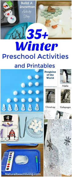 an image of winter preschool activities and printables