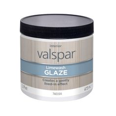 valpspar lumewash glaze in an open jar on a white background