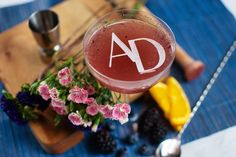 a close up of a drink on a table