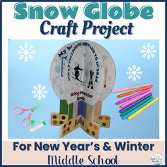 snow globe craft project for new year's and winter middle school