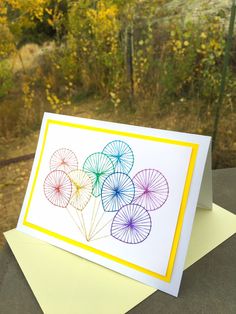 a card with an image of flowers on it