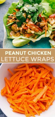 lettuce wraps with carrots and chicken are the perfect side dish for lunch