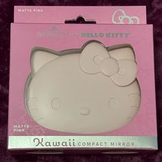 Impressions For Hello Kitty Kawaii Compact Mirror! Hello Kitty Shape Matte Pink Soft Touch Dimmer Sensor Switch Ultra Bright Daylight Led Lighting 2x Magnified Top Mirror **See Pics For Additional Details, New In Package** Mirror Hello Kitty, Kitty Makeup, Hello Kitty Makeup, Mirror Color, Matte Pink, Compact Mirror, Led Lighting, Soft Pink, Womens Makeup