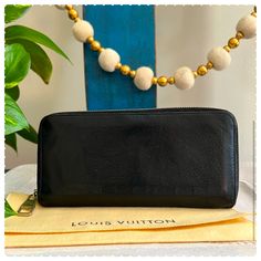 Nice Wallet, Has Some Slight Wear On The Outside. Inside Looks Nice. 7.5” X 3.5” X .5” Wallet Organizer, Fun Wallets, Louis Vuitton Black, Bags Louis Vuitton, Wallet Organization, Louis Vuitton Bags, Louis Vuitton Bag, Black Color, Wallets