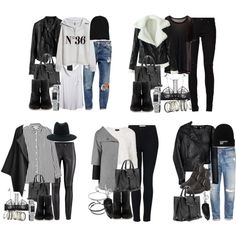 Edgy Capsule Wardrobe, Wardrobe Reset, Faux Fur Coat Black, Wear To A Concert, Chic Outfits Edgy, Concert Wear, Gray Coat, Outfits Edgy, Black Faux Fur Coat