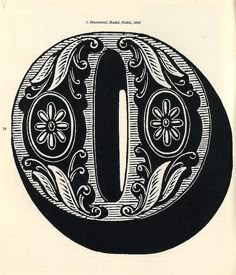 the letter o is decorated with flowers and leaves