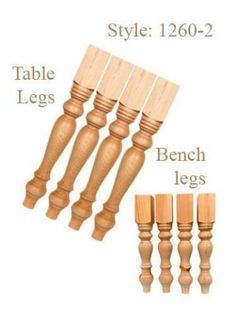 the different types of wooden leggings are shown in this image and labeled below