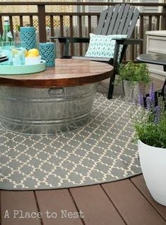 an image of a table and chairs on a deck with the caption pinterest