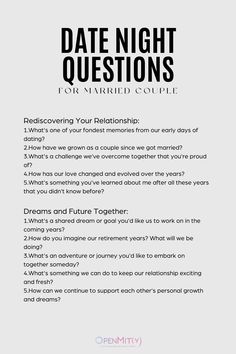 Date Night Questions For Married Couples Conversation Starters, Date Activities For Couples, Date Night Questions For Married Couples, Questions For Married Couples, Date Night Questions, Deep Conversation Starters, Fun First Dates, Conversation Starters For Couples, Romantic Date Night Ideas