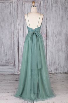 A Line Backless Lace Green Long Prom Dresses, Backless Green Lace Form – abcprom Prom Dresses Backless, Prom Dress Green, Blue Tulle Dress, Lace Long Prom Dress, Green Evening Dress, Green Tulle, Corset Dress Prom, Lace Prom Dress