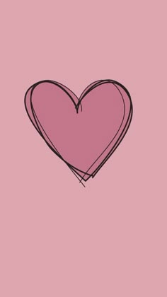 a drawing of a heart on a pink background