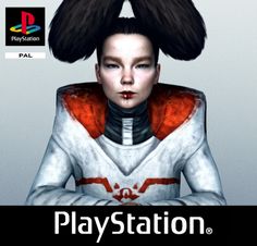 an image of a woman with long black hair on her head and the words playstation play station