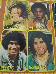 an advertisement for the tv show, which features four men with different hair colors and hairstyles