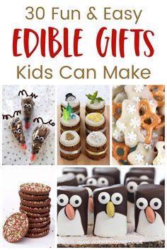 Diy Christmas Treats For Kids, Edible Christmas Gifts Homemade, Xmas Food Gifts, Christmas Treats For Kids, Edible Gift Ideas, Mini Christmas Puddings, Gifts Kids Can Make, Christmas Food Crafts, Diy Christmas Treats