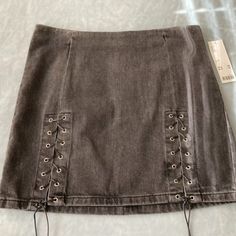 Women's Bdg Skirt In Size Small, Nwt, Lace Up Details Can Be Adjusted, Zips Ip In The Back Bdg Skirt, The Back, Womens Skirt, Lace Up, Skirt, Lace, Women Shopping, Black, Color