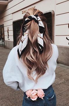 Brown Blonde Hair, Grunge Hair, Aesthetic Hair, Fall Hair, Scarf Styles