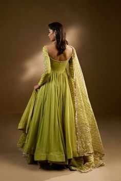 #dholki #pakistanifashion #pakistaniweddings #pakistaniclothing #pakistanioutfits #pakistaniweddingdress #pakistanifashion #pakistaniweddings #pakistanioutfits Pista Green Anarkali Set With Dupatta For Navratri, Pista Green Bollywood Anarkali Set In Chanderi, Pista Green Chanderi Bollywood Anarkali Set, Pista Green Chanderi Anarkali Set In Bollywood Style, Navratri Pista Green Anarkali Set With Dupatta, Floor-length Pista Green Kurta With Gota Work, Pista Green Anarkali Set With Resham Embroidery For Navratri, Pista Green Floor-length Chanderi Traditional Wear, Pista Green Chanderi Floor-length Traditional Wear