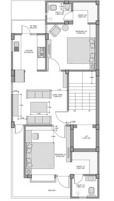 the floor plan for a two bedroom apartment with an attached kitchen and living room area