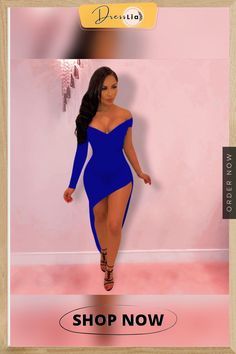 Deep V Neck Irregular Sexy Nightclub Dress Asymmetrical Flirty Mini Dress For Club, Flirty Asymmetrical Mini Dress For Club, Asymmetrical Bodycon Mini Dress For Club, Blue Asymmetrical Bodycon Dress For Night Out, Flirty One-shoulder Bodycon Dress For Club, Asymmetrical Bodycon Club Dress, Elegant V-neck Club Dress, Blue One-shoulder Bodycon Dress For Club, Flirty V-neck Backless Club Dress