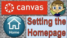 a sign that says, setting the homepage in front of a brick wall with a cartoon