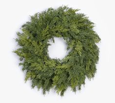 a green wreath on a white background