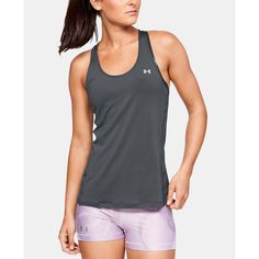 Super-Breathable And Sleek, This Tank Top From Under Armour Is A Training Essential. A Next-To-Skin Fit In Four-Way Stretch Fabric Lets You Move. Tennis Shoe Outfits Summer, Racer Tank Top, Tennis Shoes Outfit, Powerpuff Girl, Sport Basketball, Running Tank Tops, Summer Tank, Gray Light, Under Armour Women