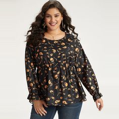 Shop Halloween Print Elastic Waist Crew Neck Lantern Sleeve Blouse at BloomChic. Plus Size Clothing & Plus Size Blouses. BloomChic is a digital-first fashion and lifestyle destination for modern women sizes 10-30. Gothic Tops For Costume Party In Fall, Gothic Top For Costume Party In Fall, Fall Costume Party Long Sleeve Tops, Long Sleeve Tops For Costume Party In Fall, Long Sleeve Tops For Costume Party, Fall, Long Sleeve Blouse For Fall Costume Party, Long Sleeve Blouse For Costume Party In Fall, Lantern Sleeved Blouses, Womens Trendy Tops