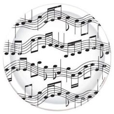 a plate with musical notes on it