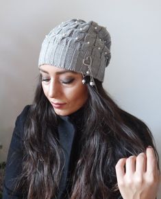 Slouchy Beanie, Hat Gray,  winter hat, fall fashion, beanie woman, fashion gift, Christmas gifts Trendy Gray Beanie Hat, Gray Trendy One-size Beanie, Trendy Gray One-size Beanie, Trendy Slouchy Crochet Hat For Winter, Trendy Crochet Beanie For Winter, Trendy Beanie Hat One Size Fits Most, Trendy Adjustable Crochet Hat For Winter, Trendy Crochet Hat For Winter, One Size, Trendy Knitted Gray Hat