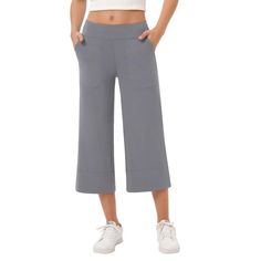 Elevate your comfort and style with KOJOOIN's Wide Leg Capri Pants, perfect for both active and relaxed days. These versatile capris are designed to cater to your every move, whether you're practicing yoga or running errands.

- Material: Premium, breathable fabric with moisture-wicking and quick-dry properties
- Features: Non see-through, 4-way stretch fabric that retains shape after washing
- Design: Pull-on elastic waist for a smooth fit, loose and comfortable wide-leg cut, convenient pockets Yoga Capris, Pants With Pockets, 4 Way Stretch Fabric, Casual Fits, Cropped Pants, Running Errands, Yoga Pants, Quick Dry, Gender Female