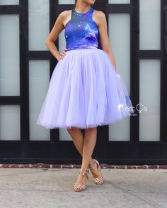 Clarisa Lavender Tulle Skirt - Midi Lavender Skirt, Mother Dresses, Puffy Skirt, Tulle Skirts, Tulle Midi Skirt, Chic Gowns, Older Women Fashion, Badass Style, Street Swag