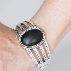 It Opens Up Easily Nickel Free Black Bangle Jewelry, Nickel-free Black Bangle Jewelry, Black Nickel-free Bangle, Adjustable Black Nickel-free Cuff Bracelet, Black Metal Bangle Jewelry, Elegant Black Metal Cuff Bracelet, Aztec Design, Aztec Designs, Hinged Bracelet