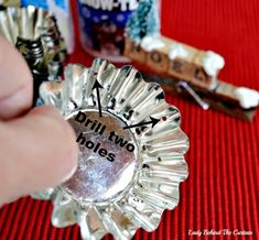 a bottle cap with the words bill two holes written on it