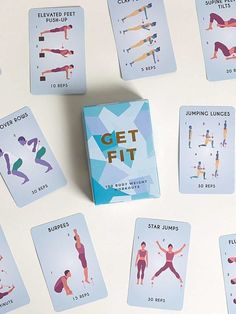 the card game get fit is on display