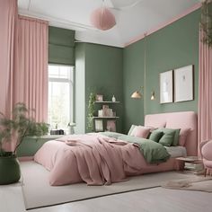 Pink Bedroom Ideas for a Stylish Makeover Pastel Colour Bedroom, Colourful Bedroom Ideas, Pastel Rooms, Room Color Ideas Bedroom, Wallpaper Decor Ideas, Hot Pink Bedrooms, Dusty Pink Bedroom, Wallpaper Design Ideas, Colourful Bedroom