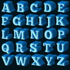 3d font and numerals in the form of letters