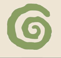 a green and white spiral design on a beige background