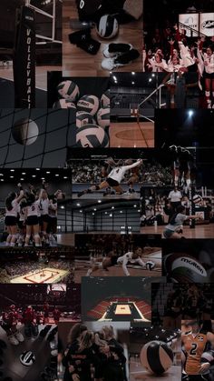 the collage shows many different sports teams and their uniforms, including women's basketball