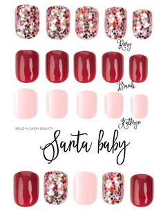 Christmas Nails Santa, Boujee Nails, Santa Chimney, Nail Combos