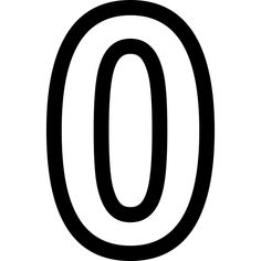 the number 0 in black and white with an oval shape on it's side